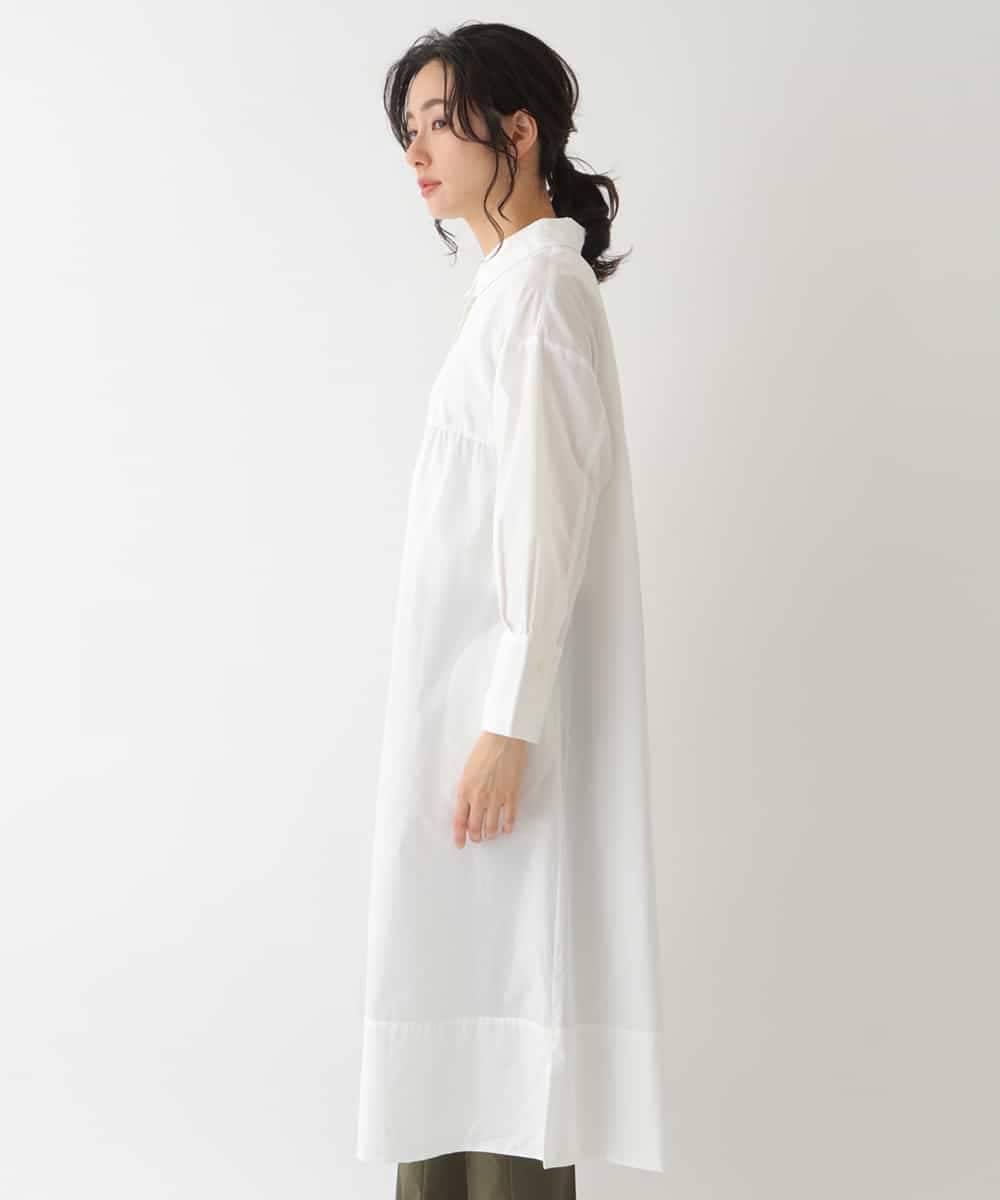 REEDS64340 HIROKO BIS(ヒロコ ビス) 【洗える】ワイドシルエットシャツワンピース ホワイト