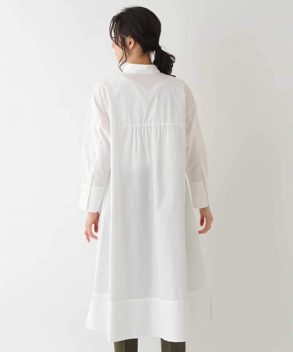 REEDS64340 HIROKO BIS(ヒロコ ビス) 【洗える】ワイドシルエットシャツワンピース ホワイト
