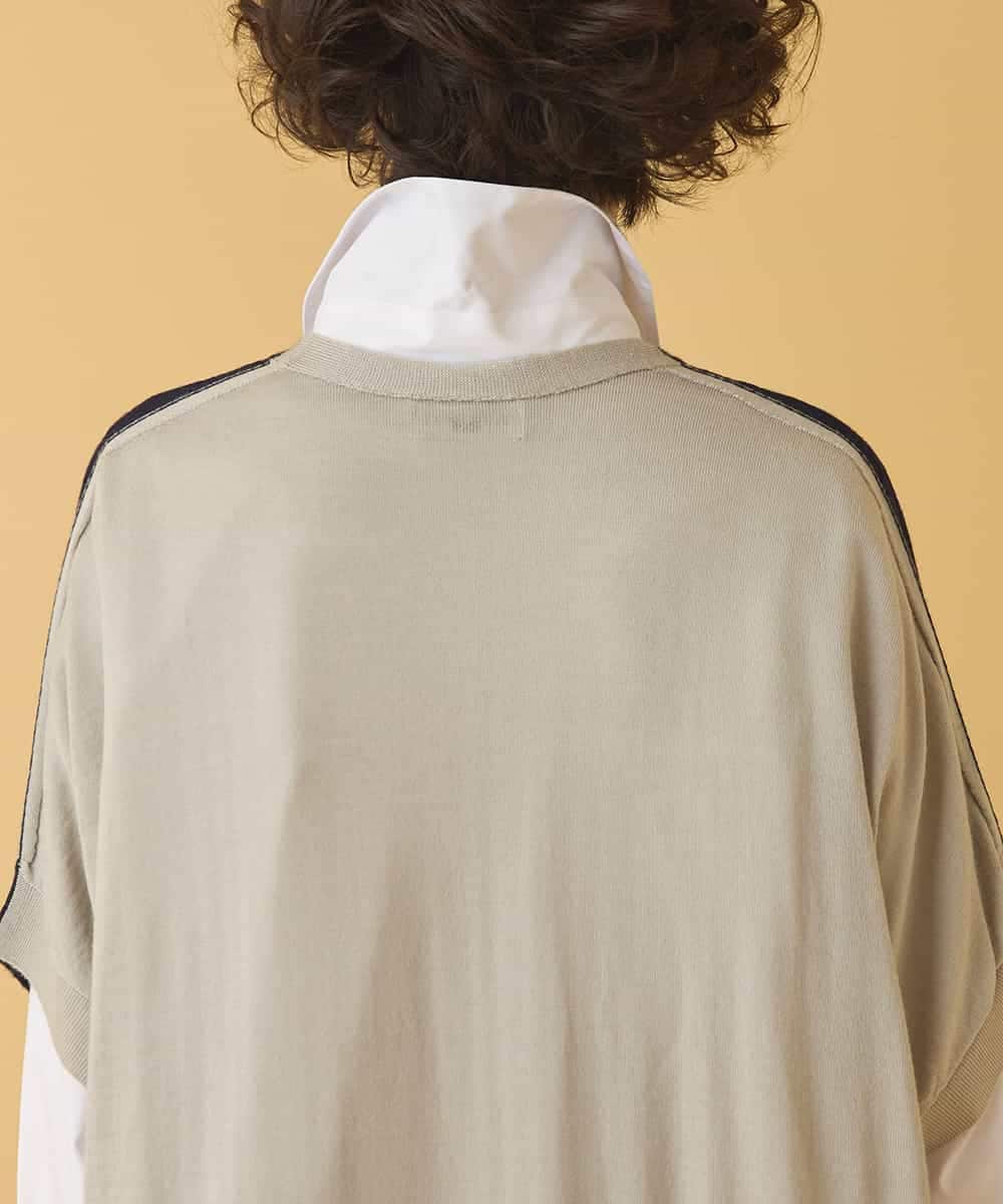 REFAA64260 HIROKO BIS(ヒロコ ビス) ホールガーメントリブニットジレ ネイビー