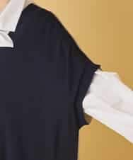 REFAA64260 HIROKO BIS(ヒロコ ビス) ホールガーメントリブニットジレ ネイビー