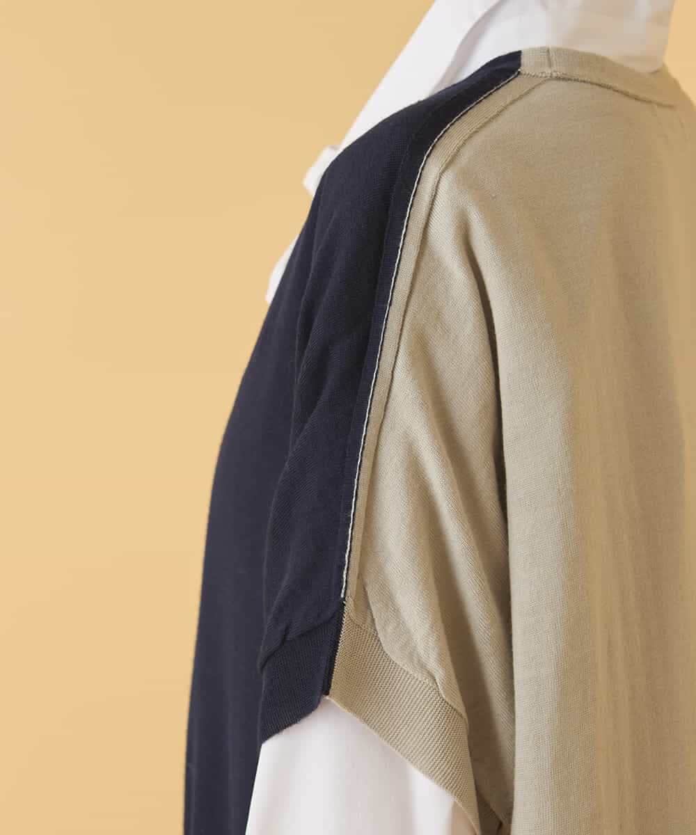 REFAA64260 HIROKO BIS(ヒロコ ビス) ホールガーメントリブニットジレ ネイビー