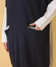 REFAA64260 HIROKO BIS(ヒロコ ビス) ホールガーメントリブニットジレ ネイビー