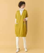 REFAA64260 HIROKO BIS(ヒロコ ビス) ホールガーメントリブニットジレ ネイビー