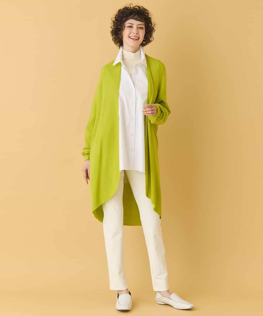 REFAB67260 HIROKO BIS(ヒロコ ビス) ホールガーメントロングカーディガン グリニッシュイエロー 