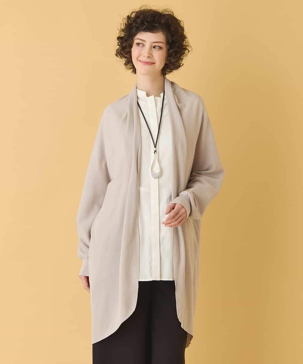 REFAB67260 HIROKO BIS(ヒロコ ビス) ホールガーメントロングカーディガン ライトグレー