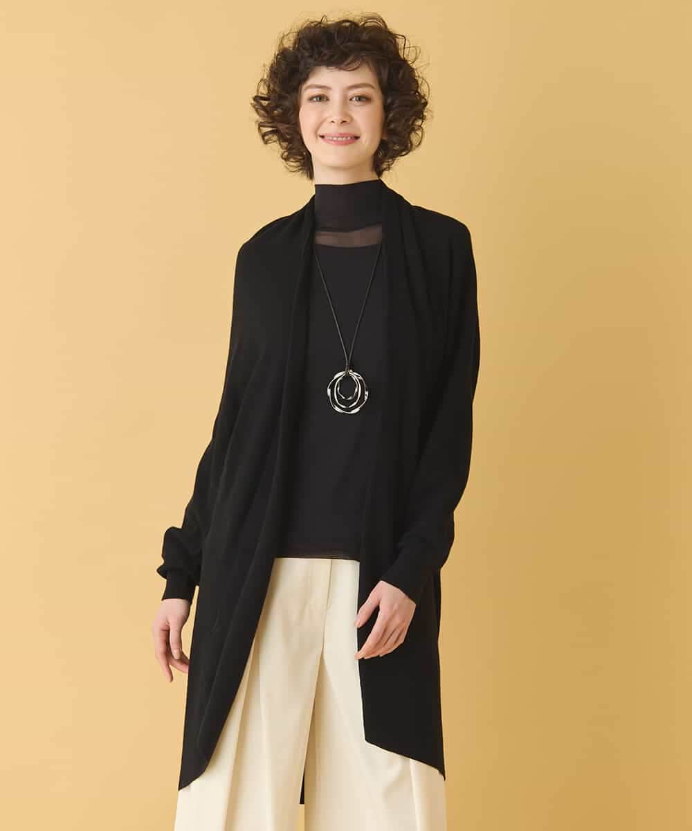 REFAB67260 HIROKO BIS(ヒロコ ビス) ホールガーメントロングカーディガン ブラック