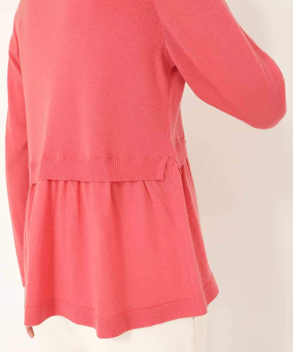 REFAP60190 HIROKO BIS(ヒロコ ビス) 【洗える】アシンメトリーニットプルオーバー ピンク