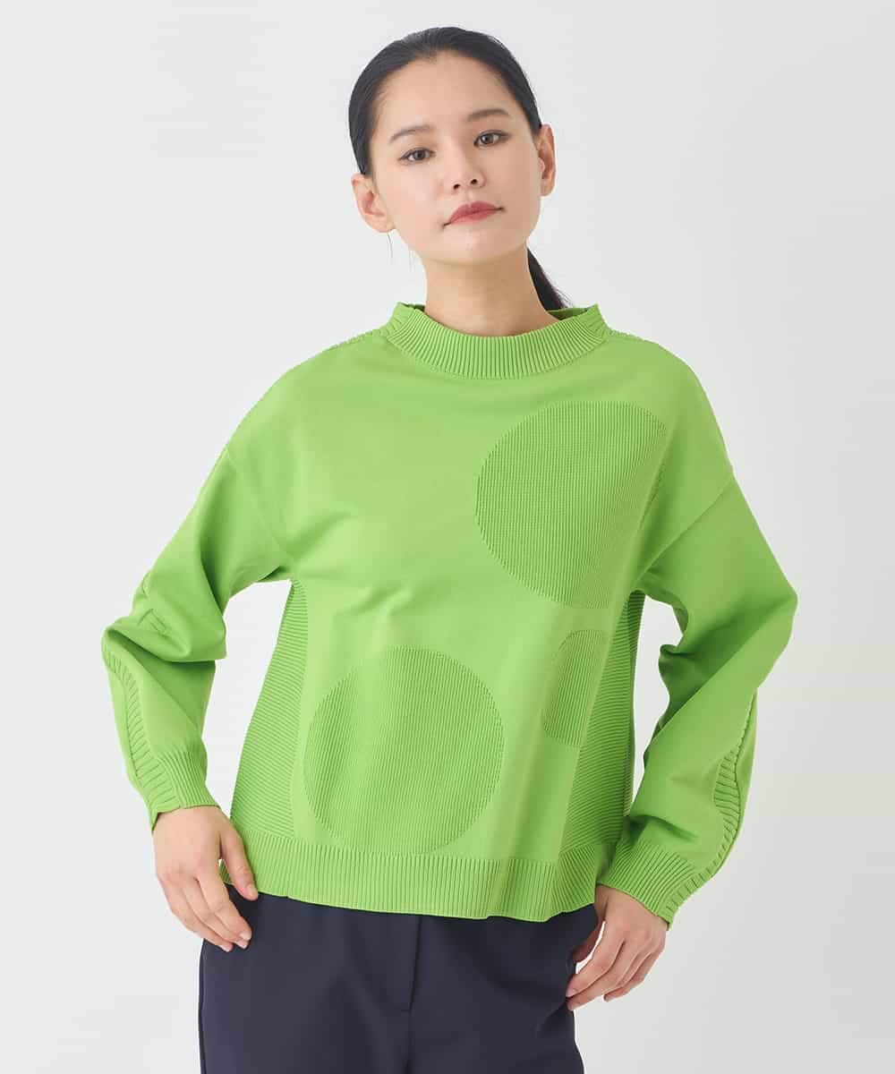 REFDD60180 HIROKO BIS(ヒロコ ビス) ドットジャガードニットプルオーバー /洗える グリーン