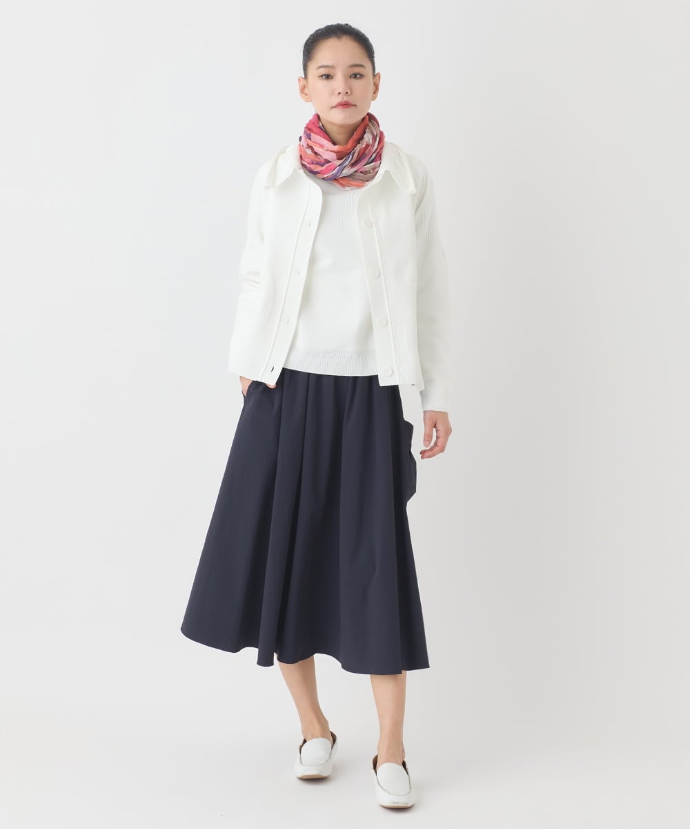 REFDD61230 HIROKO BIS(ヒロコ ビス) ドットジャガードペプラムニットカーディガン /洗える ブルー