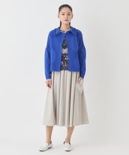 REFDD61230 HIROKO BIS(ヒロコ ビス) ドットジャガードペプラムニットカーディガン /洗える ブルー