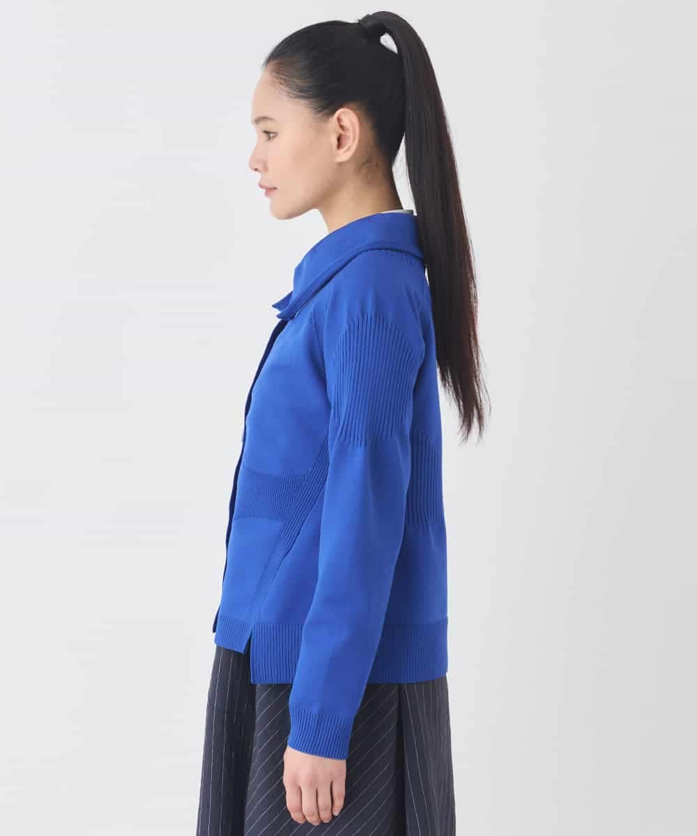 REFDD61230 HIROKO BIS(ヒロコ ビス) ドットジャガードペプラムニットカーディガン ブルー