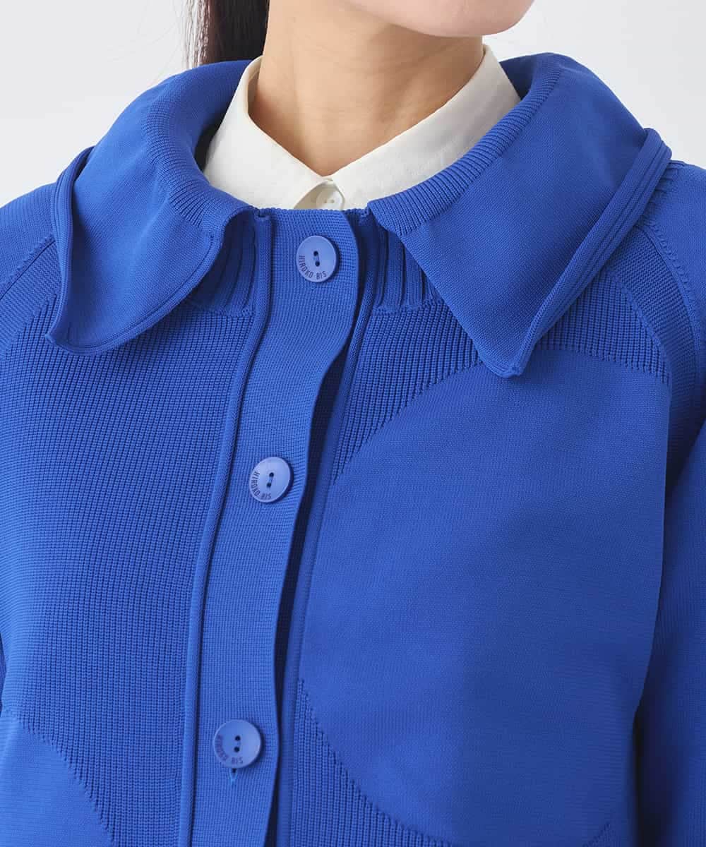 REFDD61230 HIROKO BIS(ヒロコ ビス) ドットジャガードペプラムニットカーディガン ブルー