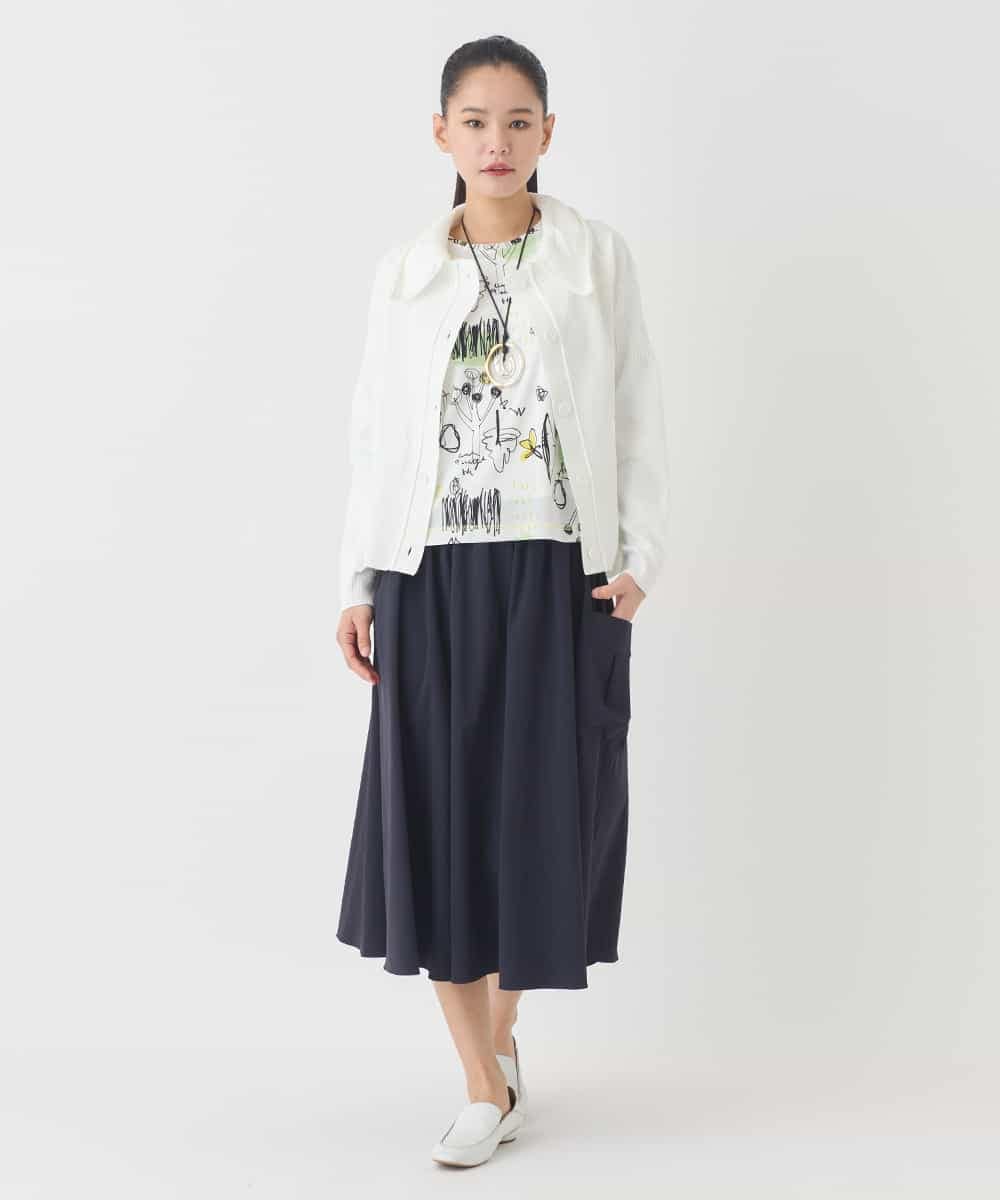 REFDD61230 HIROKO BIS(ヒロコ ビス) ドットジャガードペプラムニットカーディガン ブルー