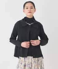 REFDD61230 HIROKO BIS(ヒロコ ビス) ドットジャガードペプラムニットカーディガン ブルー