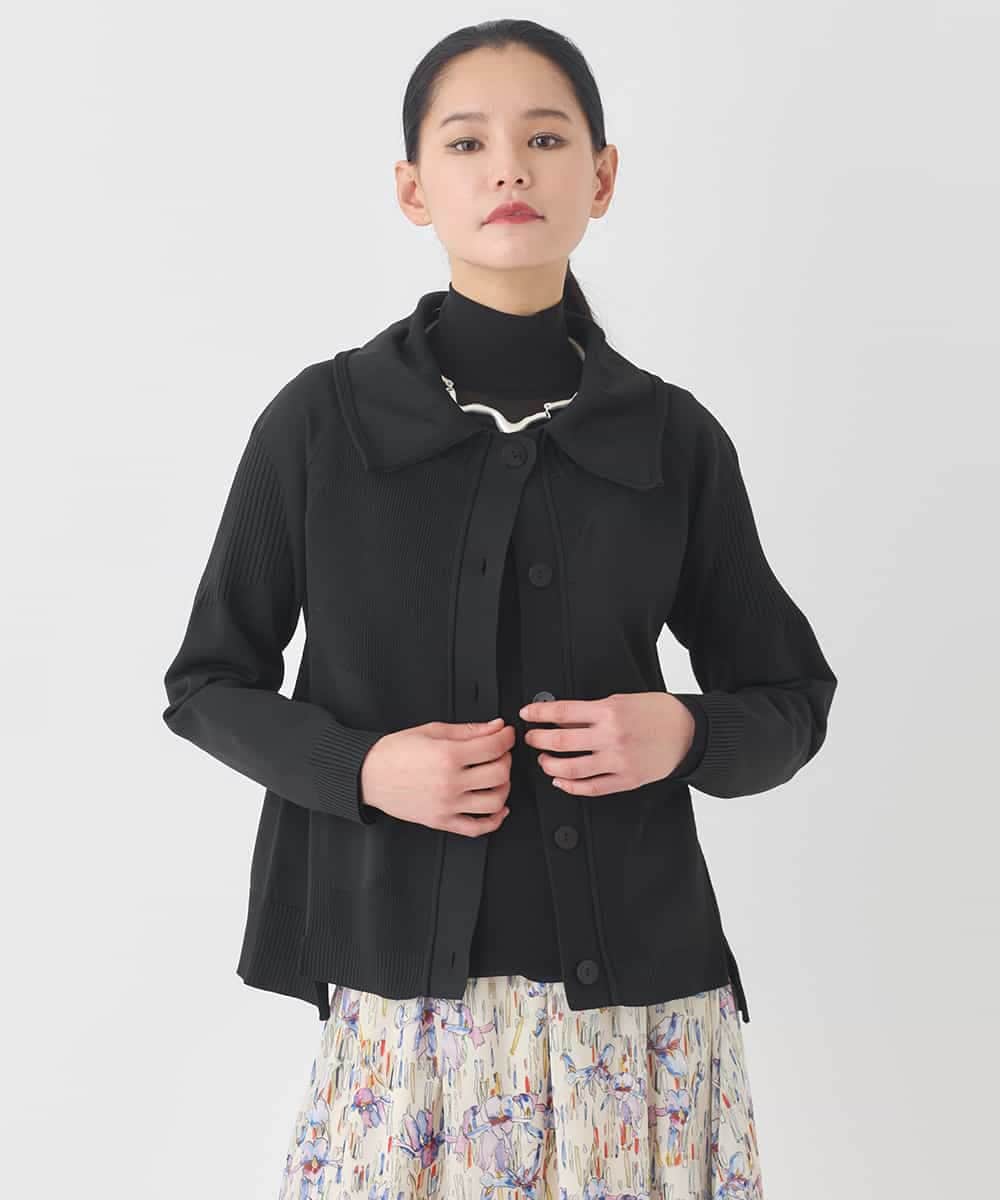 REFDD61230 HIROKO BIS(ヒロコ ビス) ドットジャガードペプラムニットカーディガン ブルー