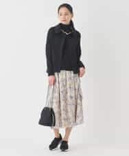 REFDD61230 HIROKO BIS(ヒロコ ビス) ドットジャガードペプラムニットカーディガン ブルー