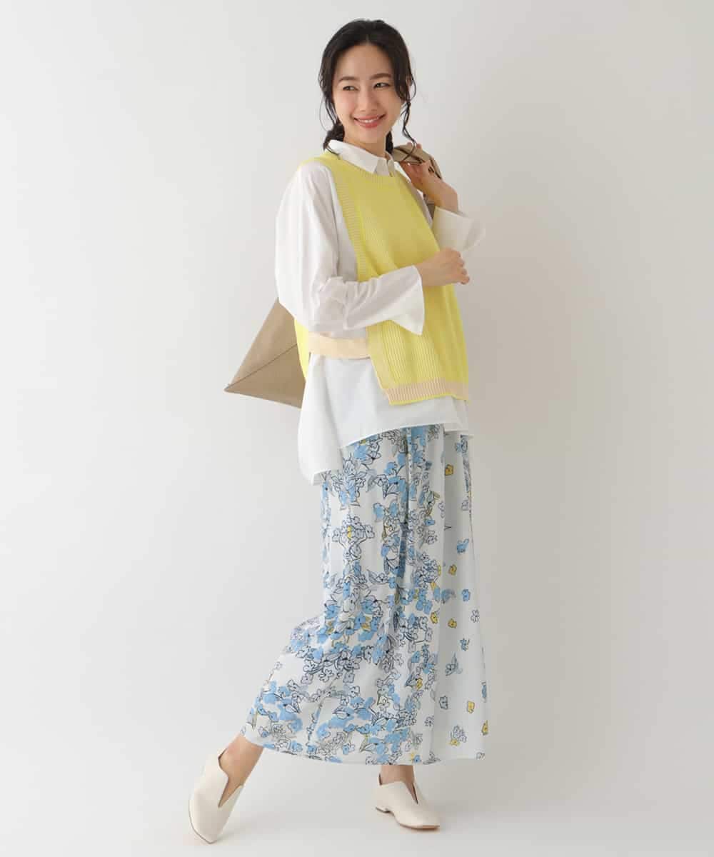 REFDS60250 HIROKO BIS(ヒロコ ビス) 【洗える】リブニットデザインベスト ネイビー