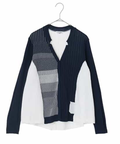 REFEM88240 HIROKO BIS 【洗える】ストレッチコットンジャカードカーディガン