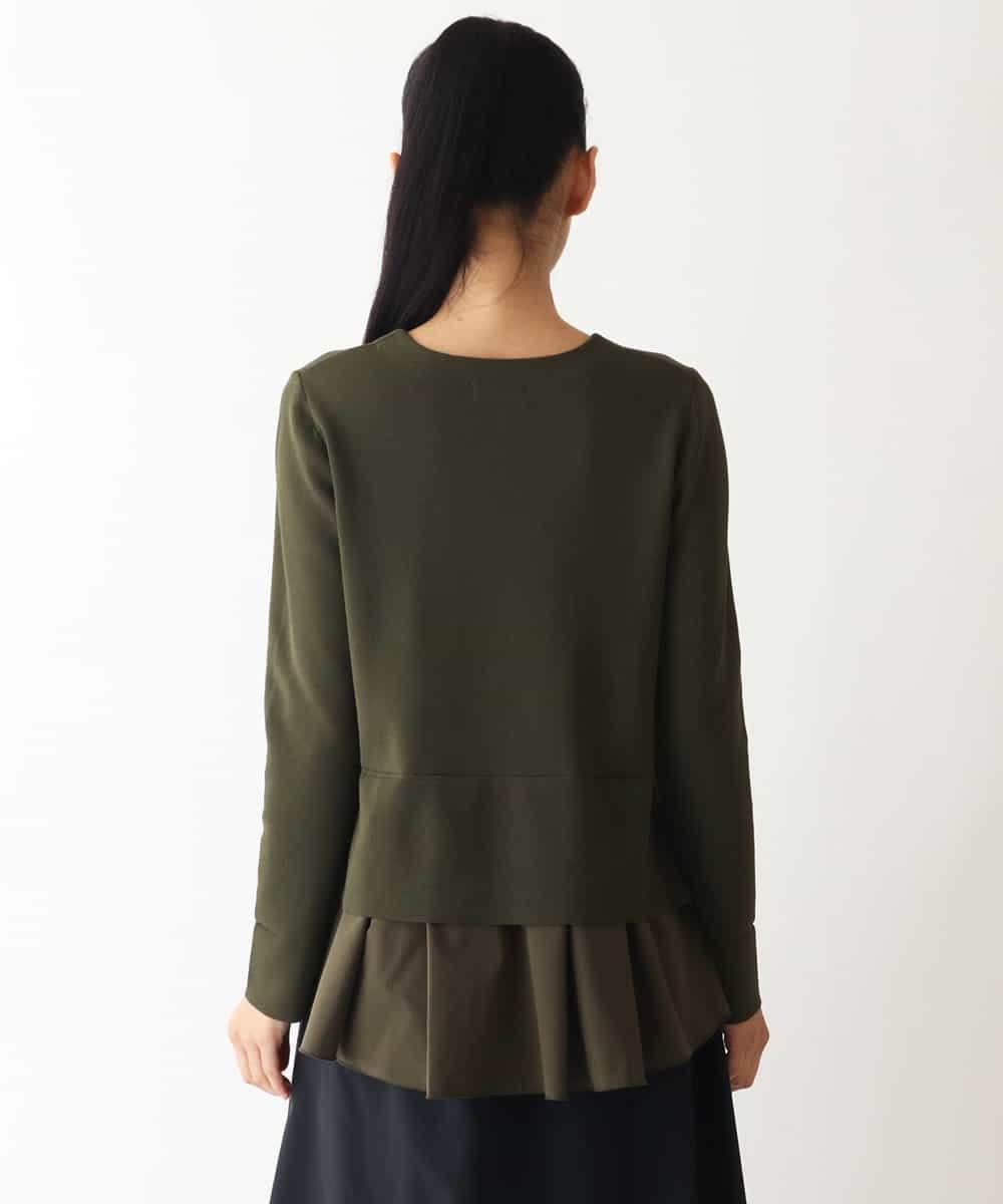 REFLW61360 HIROKO BIS(ヒロコ ビス) タフタジョイントニットプルオーバー カーキ