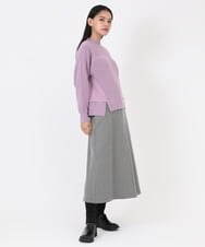 REHAW70230 HIROKO BIS(ヒロコ ビス) 【洗える】デニムライク裏起毛ロングスカート ネイビー
