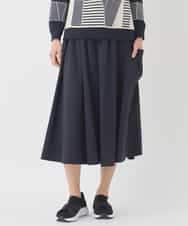 REHDD80230 HIROKO BIS(ヒロコ ビス) ハイストレッチギャザーフレアスカート ネイビー