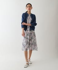 REJDA65290 HIROKO BIS(ヒロコ ビス) 二重織りガーゼデニムブルゾン ネイビー