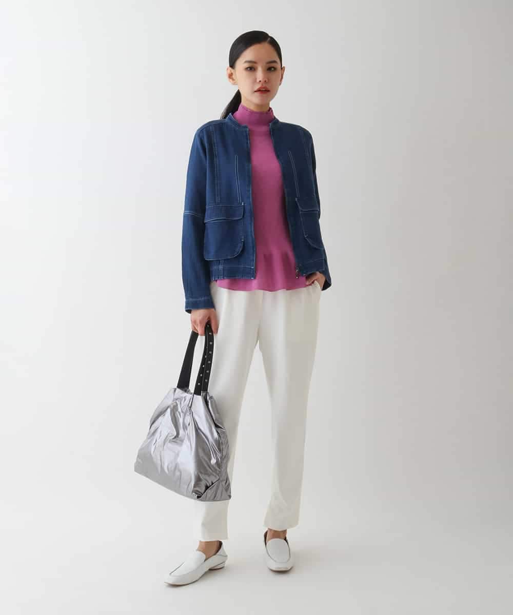 REJDA65290 HIROKO BIS(ヒロコ ビス) 二重織りガーゼデニムブルゾン ネイビー