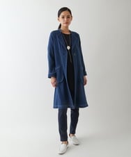 REJDA66330 HIROKO BIS(ヒロコ ビス) 二重織りガーゼライトデニムコート ネイビー