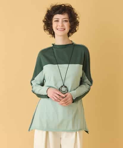 REKAB65180 HIROKO BIS バイカラージャージーニットプルオーバー /洗える