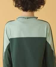 REKAB65180 HIROKO BIS(ヒロコ ビス) バイカラージャージーニットプルオーバー /洗える グリーン