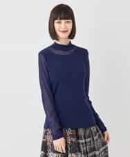 REKAD85070 HIROKO BIS(ヒロコ ビス) ハイネックシアープルオーバー ネイビー