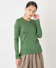 REKAV70120 HIROKO BIS(ヒロコ ビス) 【洗える】ベーシック丸首カットソー グリーン