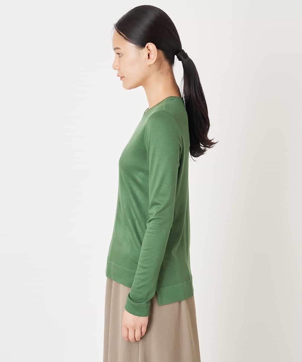 REKAV70120 HIROKO BIS(ヒロコ ビス) 【洗える】ベーシック丸首カットソー グリーン