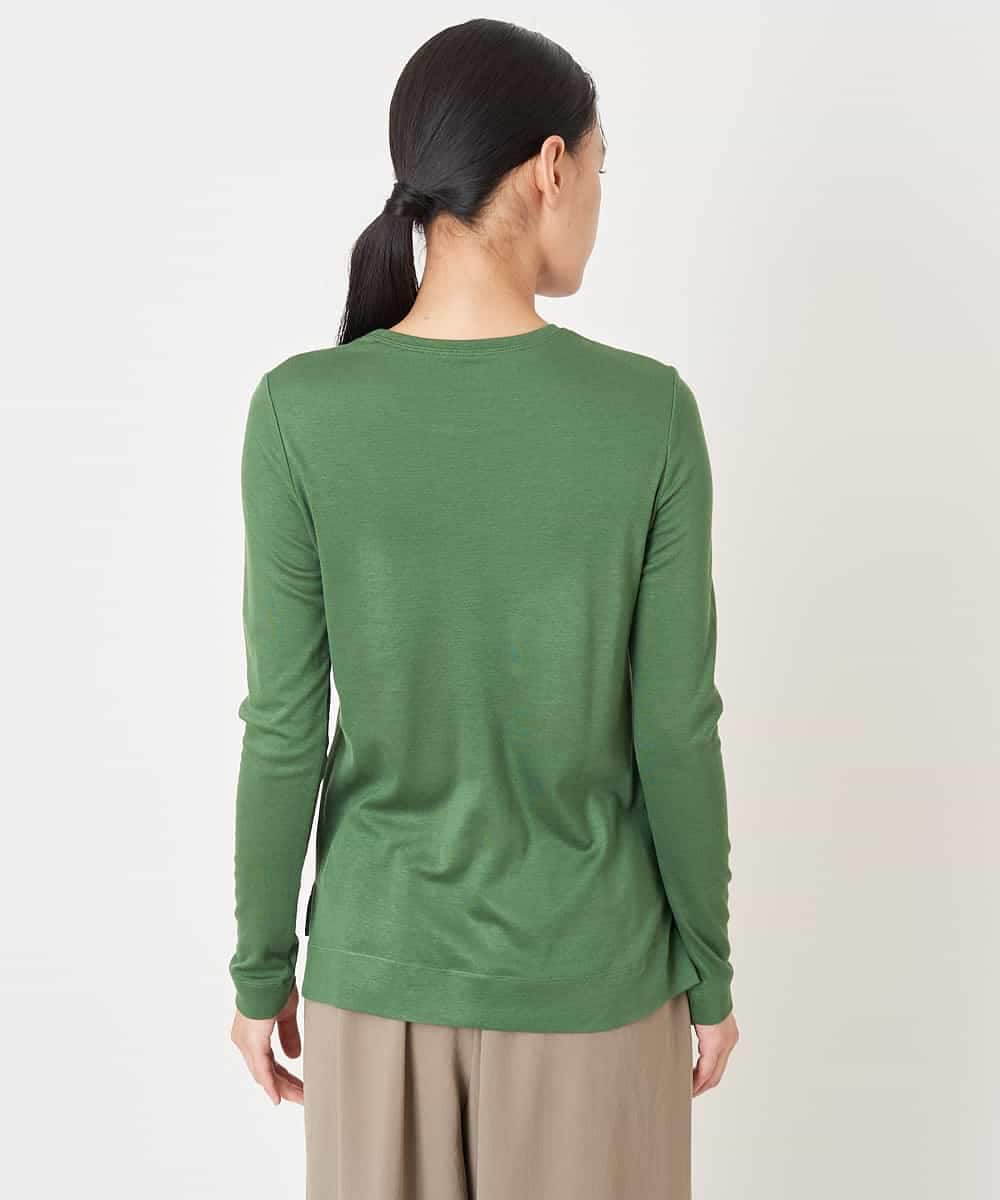 REKAV70120 HIROKO BIS(ヒロコ ビス) 【洗える】ベーシック丸首カットソー グリーン