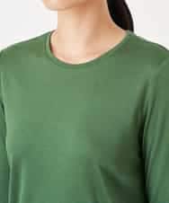 REKAV70120 HIROKO BIS(ヒロコ ビス) 【洗える】ベーシック丸首カットソー グリーン