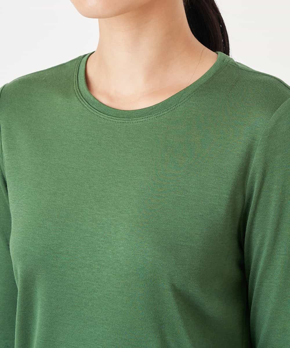 REKAV70120 HIROKO BIS(ヒロコ ビス) 【洗える】ベーシック丸首カットソー グリーン