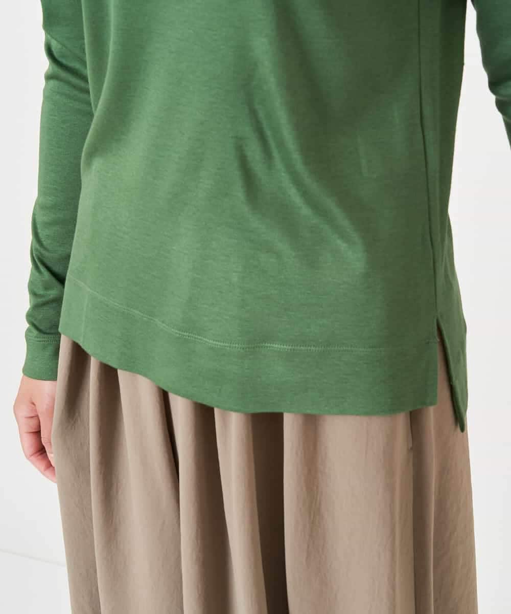 REKAV70120 HIROKO BIS(ヒロコ ビス) 【洗える】ベーシック丸首カットソー グリーン