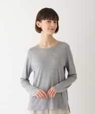 REKAV70120 HIROKO BIS(ヒロコ ビス) 【洗える】ベーシック丸首カットソー ライトグレー