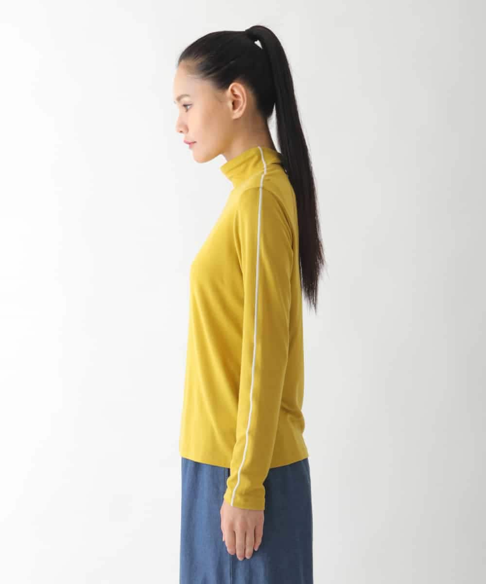 REKCD70160 HIROKO BIS(ヒロコ ビス) 配色ラインハイネックインナートップ /洗える ライトグレー