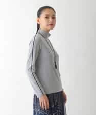 REKCD70160 HIROKO BIS(ヒロコ ビス) 配色ラインハイネックインナートップ /洗える ライトグレー