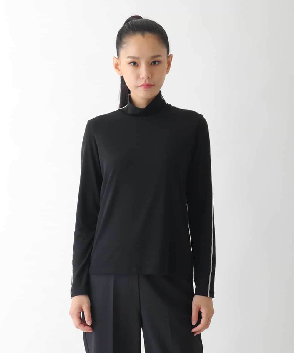 REKCD70160 HIROKO BIS(ヒロコ ビス) 配色ラインハイネックインナートップ /洗える ライトグレー