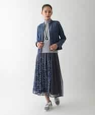 REKCD70160 HIROKO BIS(ヒロコ ビス) 配色ラインハイネックインナートップ /洗える ライトグレー