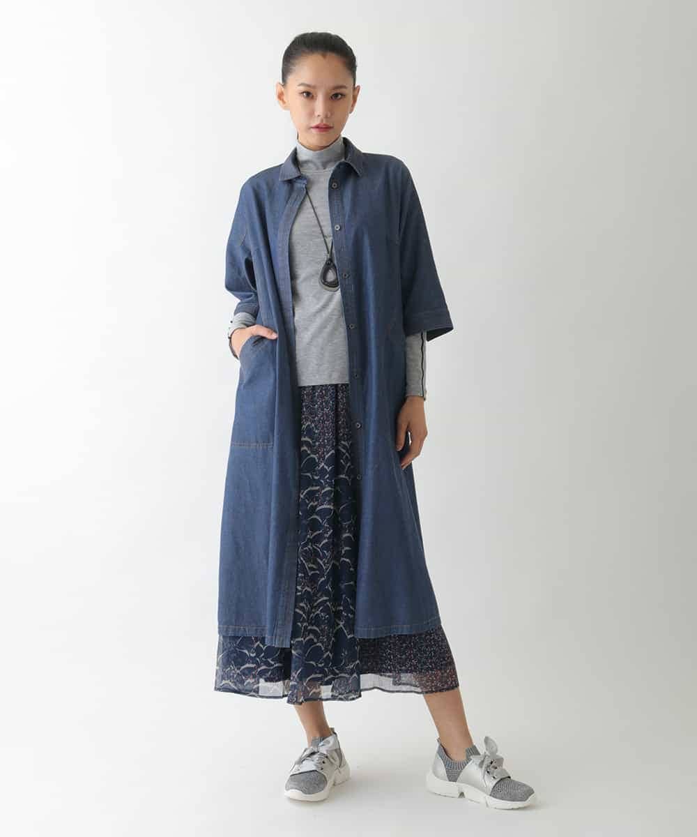 REKCD70160 HIROKO BIS(ヒロコ ビス) 配色ラインハイネックインナートップ /洗える ライトグレー