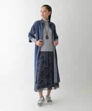 REKCD70160 HIROKO BIS(ヒロコ ビス) 配色ラインハイネックインナートップ /洗える ライトグレー