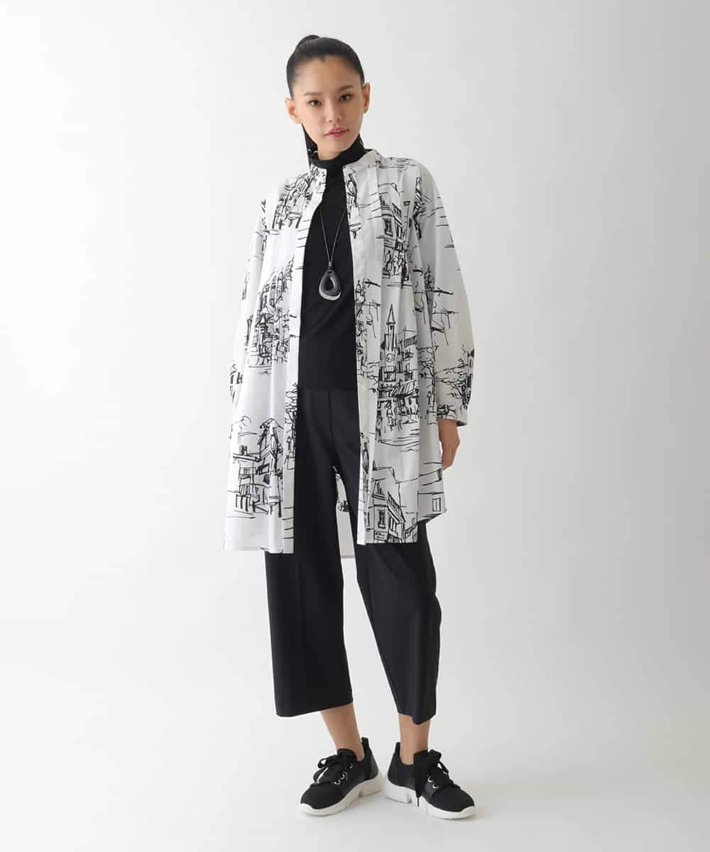 REKCD70160 HIROKO BIS(ヒロコ ビス) 配色ラインハイネックインナートップ /洗える ライトグレー