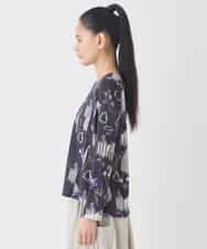 REKDD60230 HIROKO BIS(ヒロコ ビス) アートプリントカットソー ネイビー