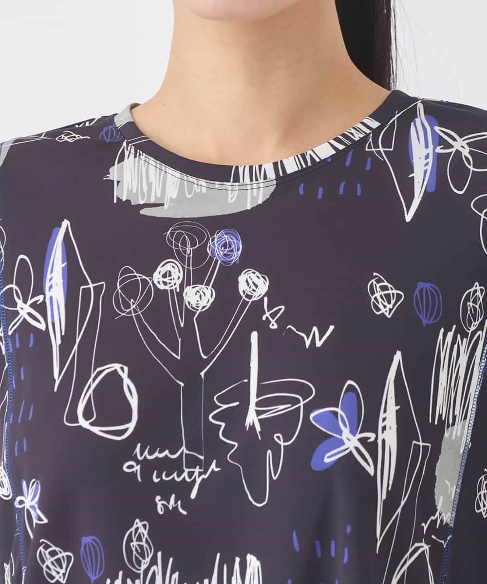 REKDD60230 HIROKO BIS(ヒロコ ビス) アートプリントカットソー ネイビー