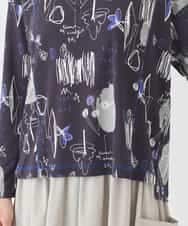 REKDD60230 HIROKO BIS(ヒロコ ビス) アートプリントカットソー ネイビー