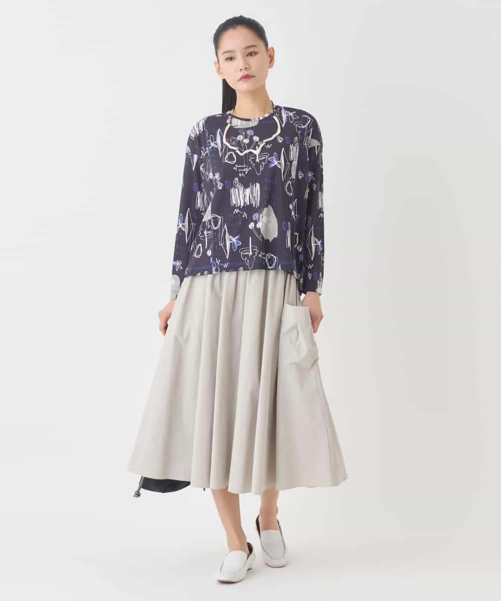 REKDD60230 HIROKO BIS(ヒロコ ビス) アートプリントカットソー ネイビー