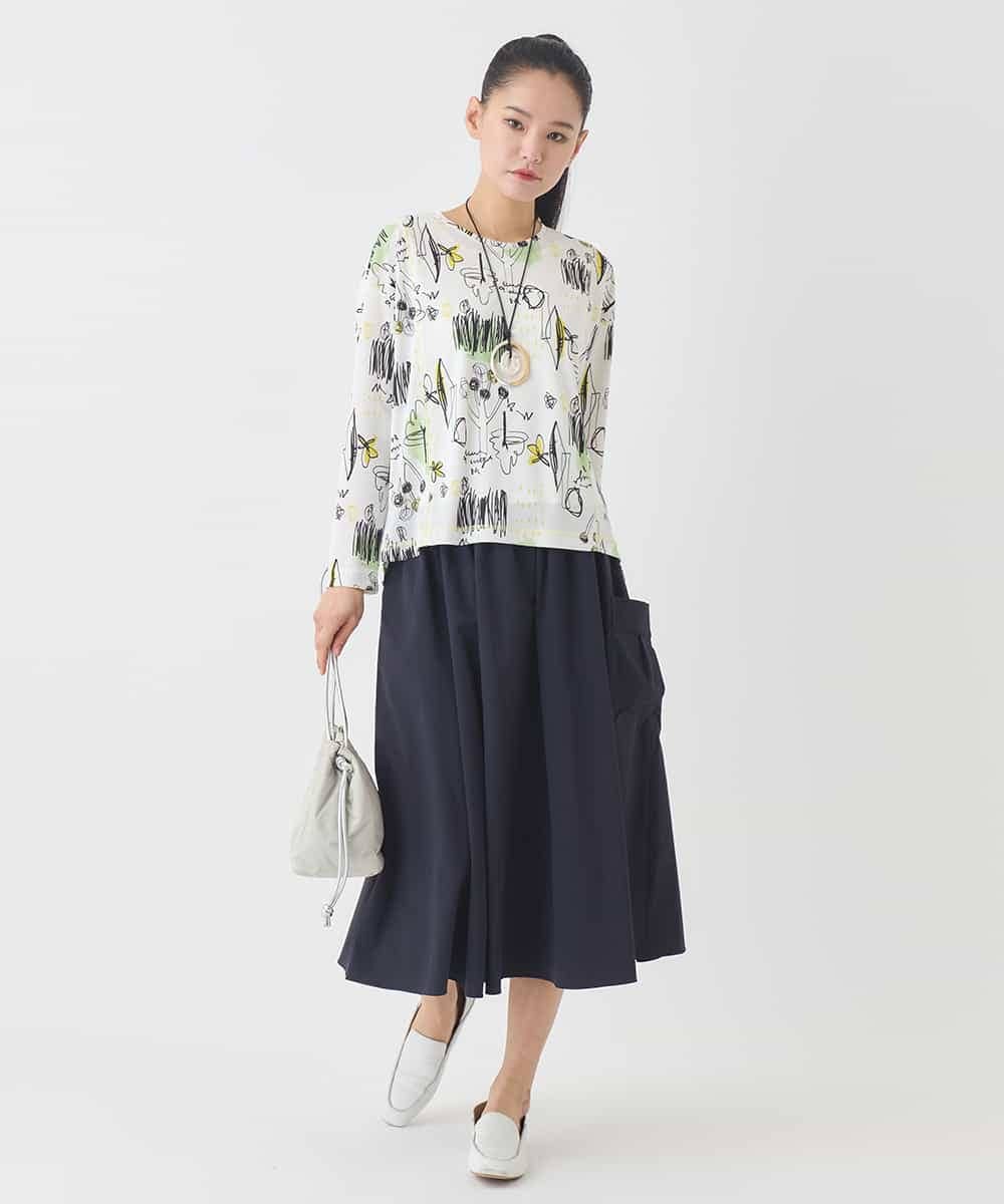 REKDD60230 HIROKO BIS(ヒロコ ビス) アートプリントカットソー ネイビー